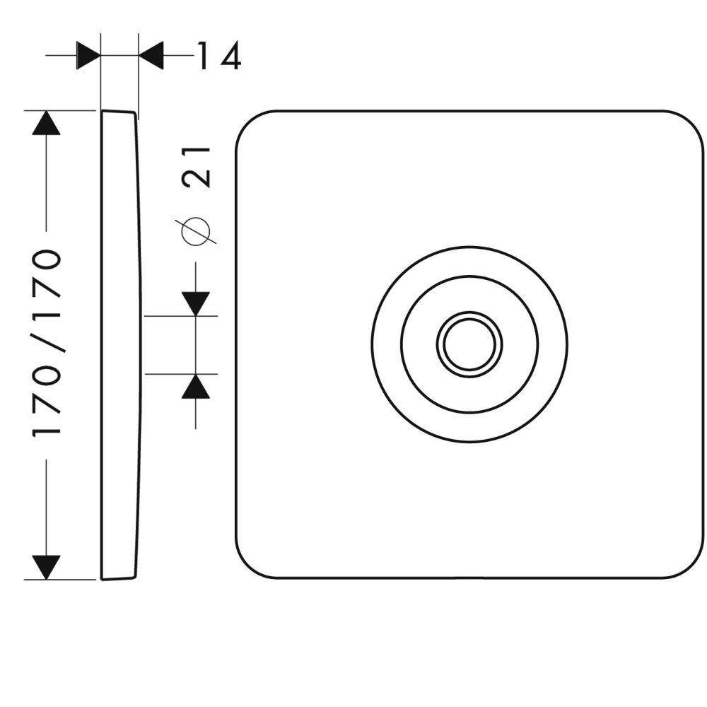 Панель для душа  Axor Citterio, настенная, 34612800, сталь