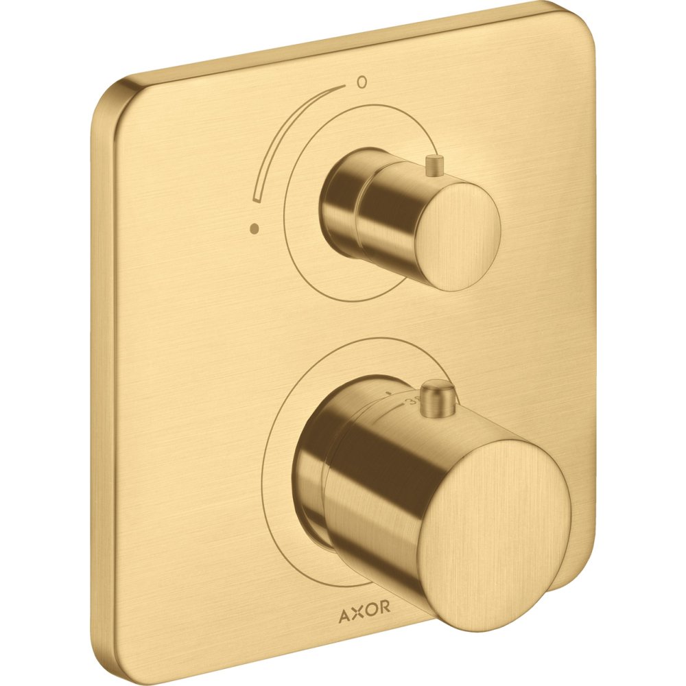 Термостат с запорным вентилем Axor Citterio M, 34705250, шлифованное золото