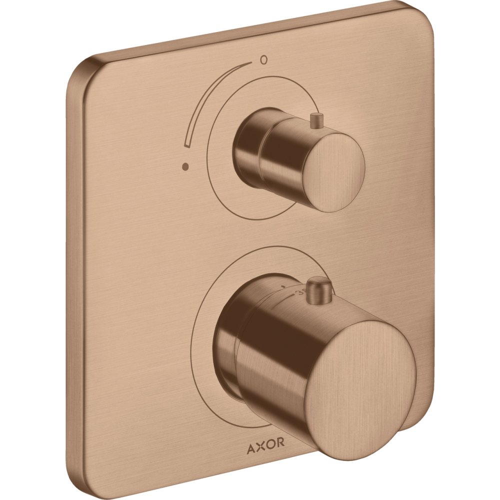 Термостат с запорным вентилем Axor Citterio M, 34705310, шлифованное красное золото
