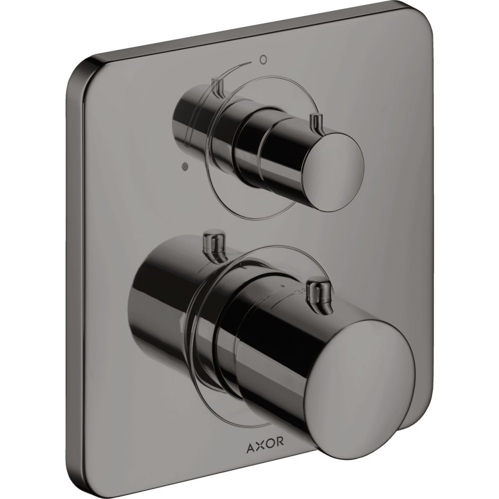 Термостат с запорным вентилем Axor Citterio M, 34705330, полированный черный хром 