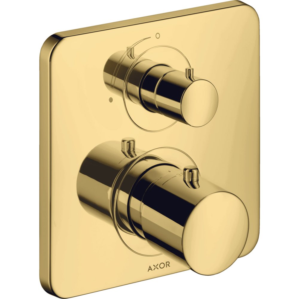 Термостат с запорным вентилем Axor Citterio M, 34705990, полированное золото