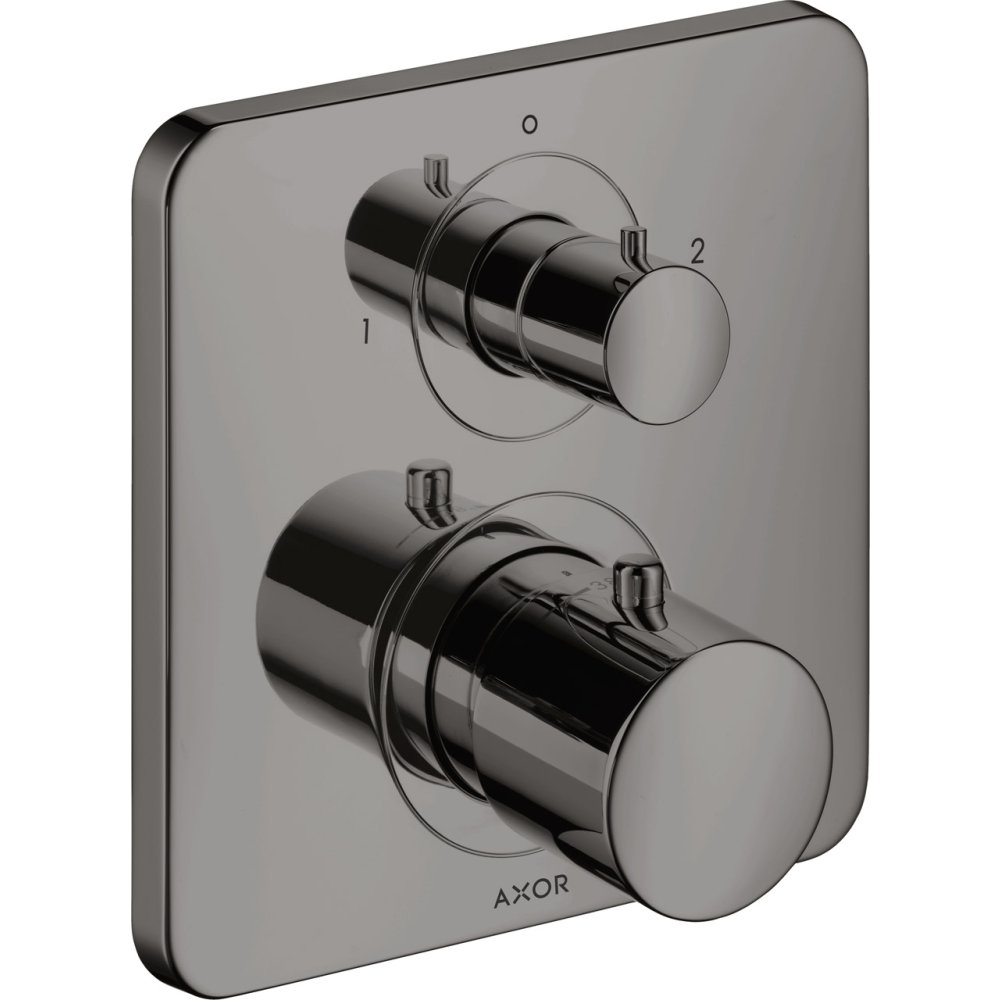 Термостат Axor Citterio M, с запорным/ переключающим вентилем, 34725330, полированный черный хром 