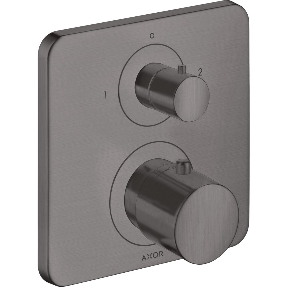 Термостат Axor Citterio M, с запорным/ переключающим вентилем, 34725340, шлифованный черный хром 