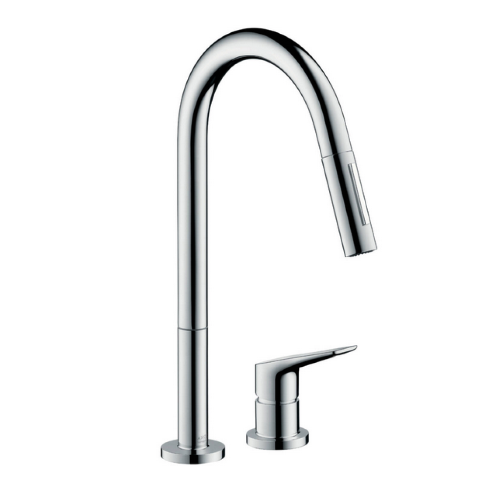 Кухонный смеситель AXOR Citterio M на 2 отверстия 220 с вытяжным душем  34824000