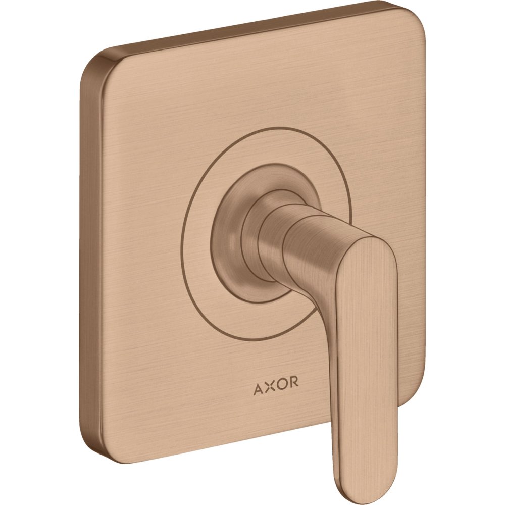 Запорный вентиль Axor Citterio M, с рычаговой рукояткой, скрытого монтажа, 34960310, шлифованное красное золото