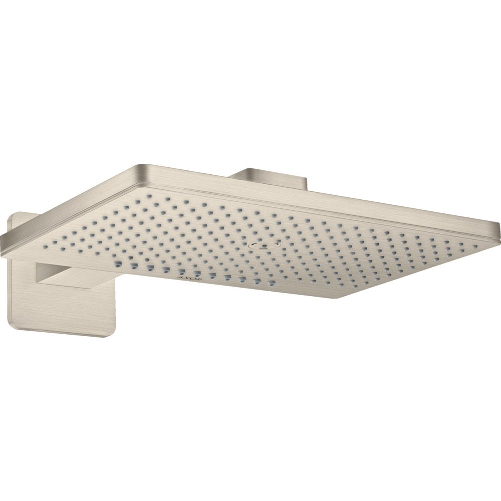 Верхний душ Axor ShowerSolutions, softcube, с держателем и розеткой, 2 jet, 460x300 мм, 35275820, шлифованный никель
