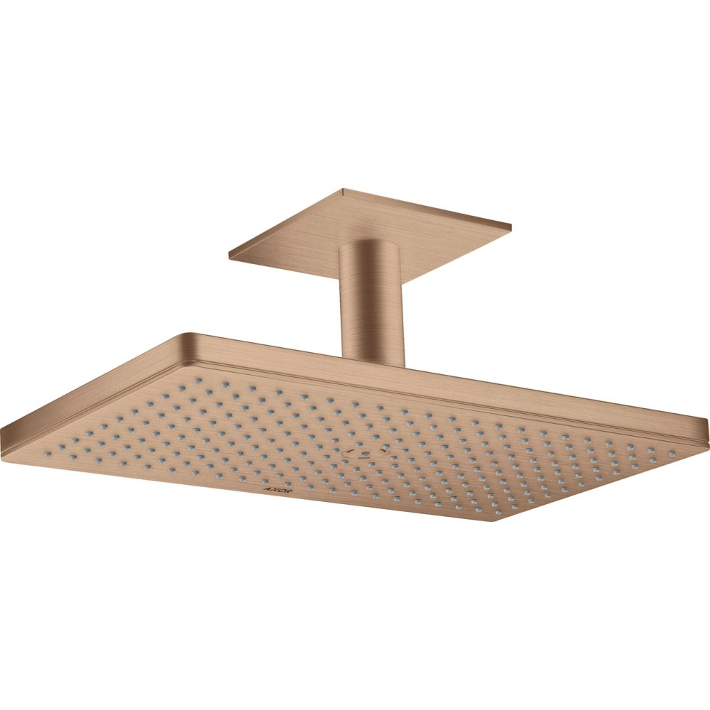 Верхний душ Axor ShowerSolutions, 1 jet, с потолочным подсоединением, 460x270 мм, 35277310, шлифованное красное золото