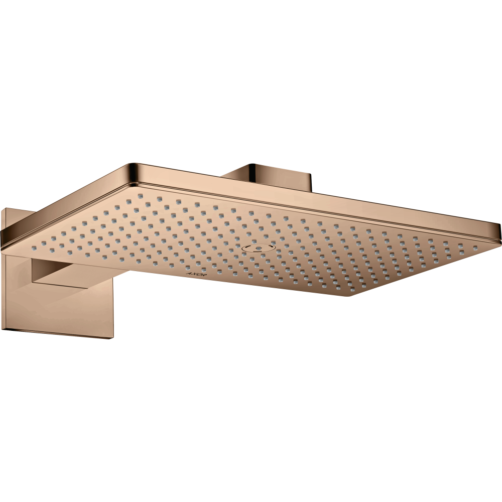 Верхний душ Axor ShowerSolutions, 1 jet, с держателем и квадратной розеткой, 460x270 мм, 35278300, полированное красное золото 