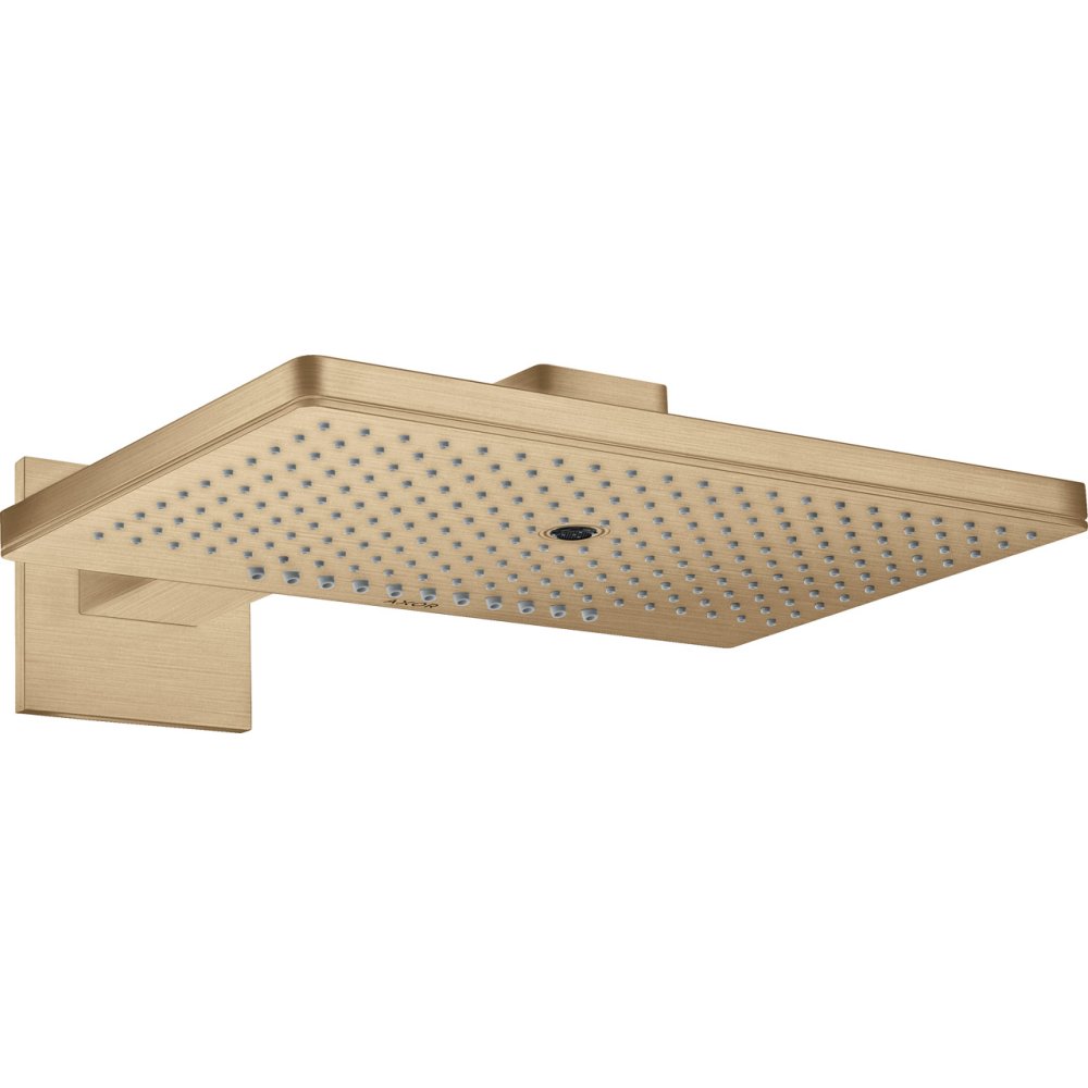 Верхний душ Axor ShowerSolutions, 3 jet, с держателем и квадратной розеткой, 460x300 мм, 35282140, шлифованная бронза
