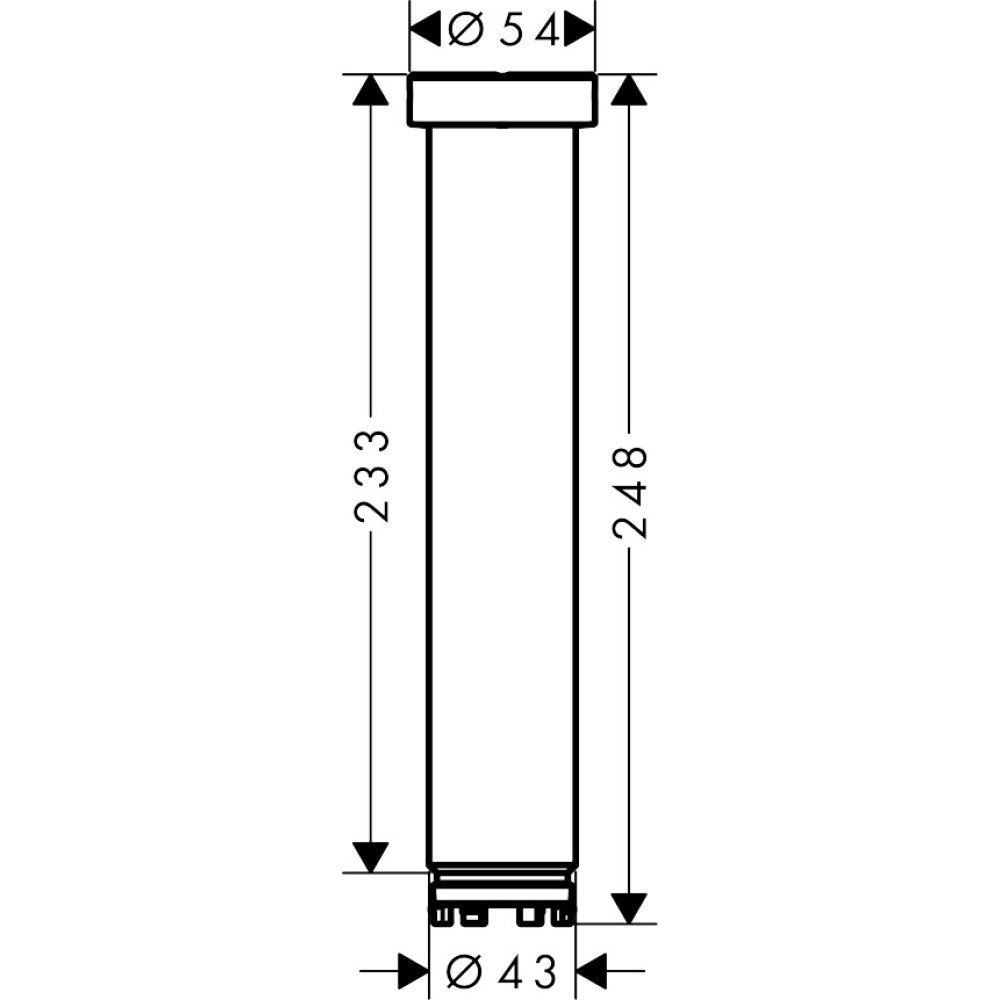 Удлинение для потолочного подсоединения верхнего душа Axor ShowerSolutions, 230 мм, 35288250, шлифованное золото