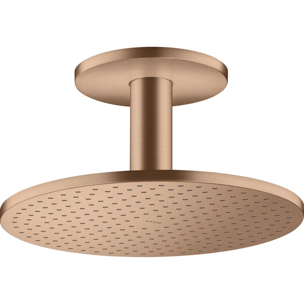Верхний душ Axor ShowerSolutions, с потолочным подсоединением, 300 мм, 2 jet, 35304310, шлифованное красное золото