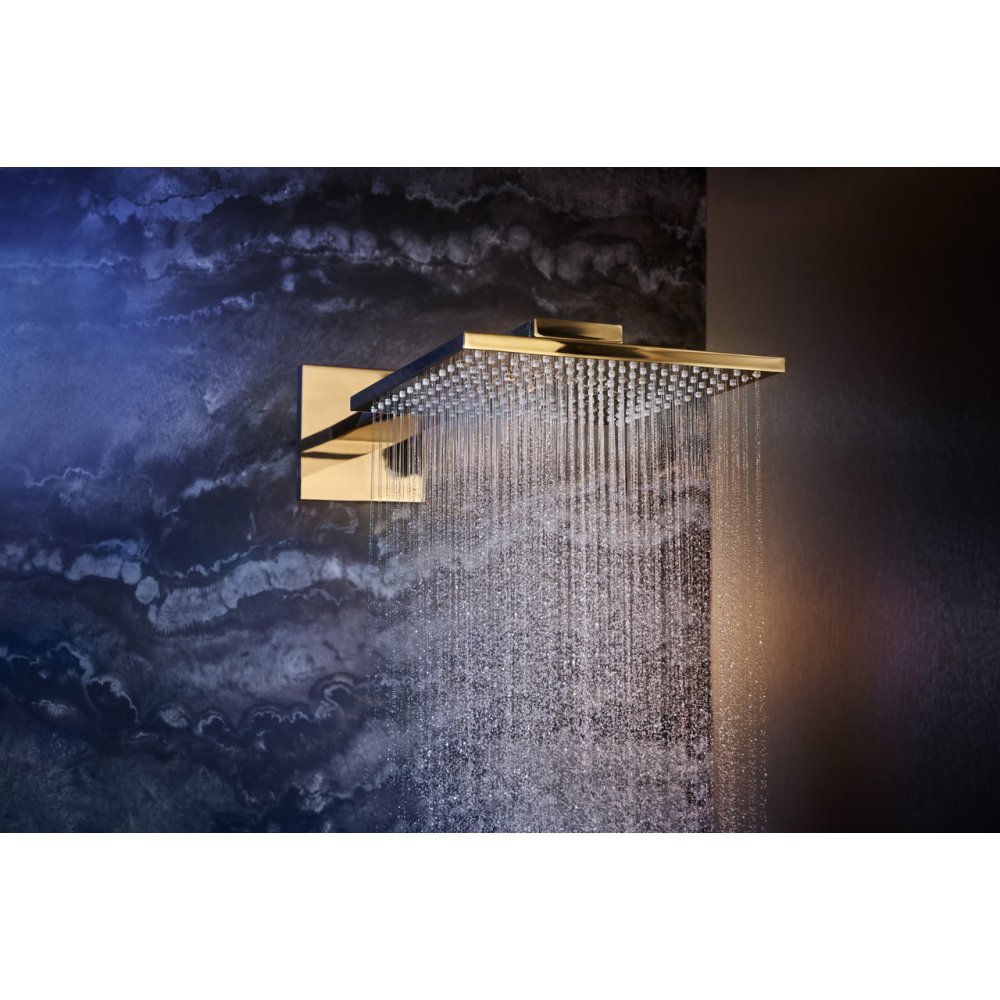 Верхний душ Axor ShowerSolutions, с держателем, 250x250 мм, 2 jet, 35310340, шлифованный черный хром 