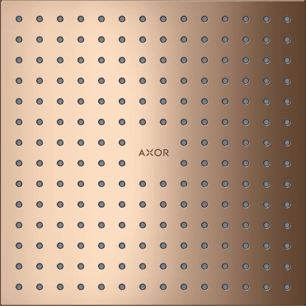 Верхний душ Axor ShowerSolutions, потолочный монтаж, 250x250 мм, 2 jet, 35313300, полированное красное золото 