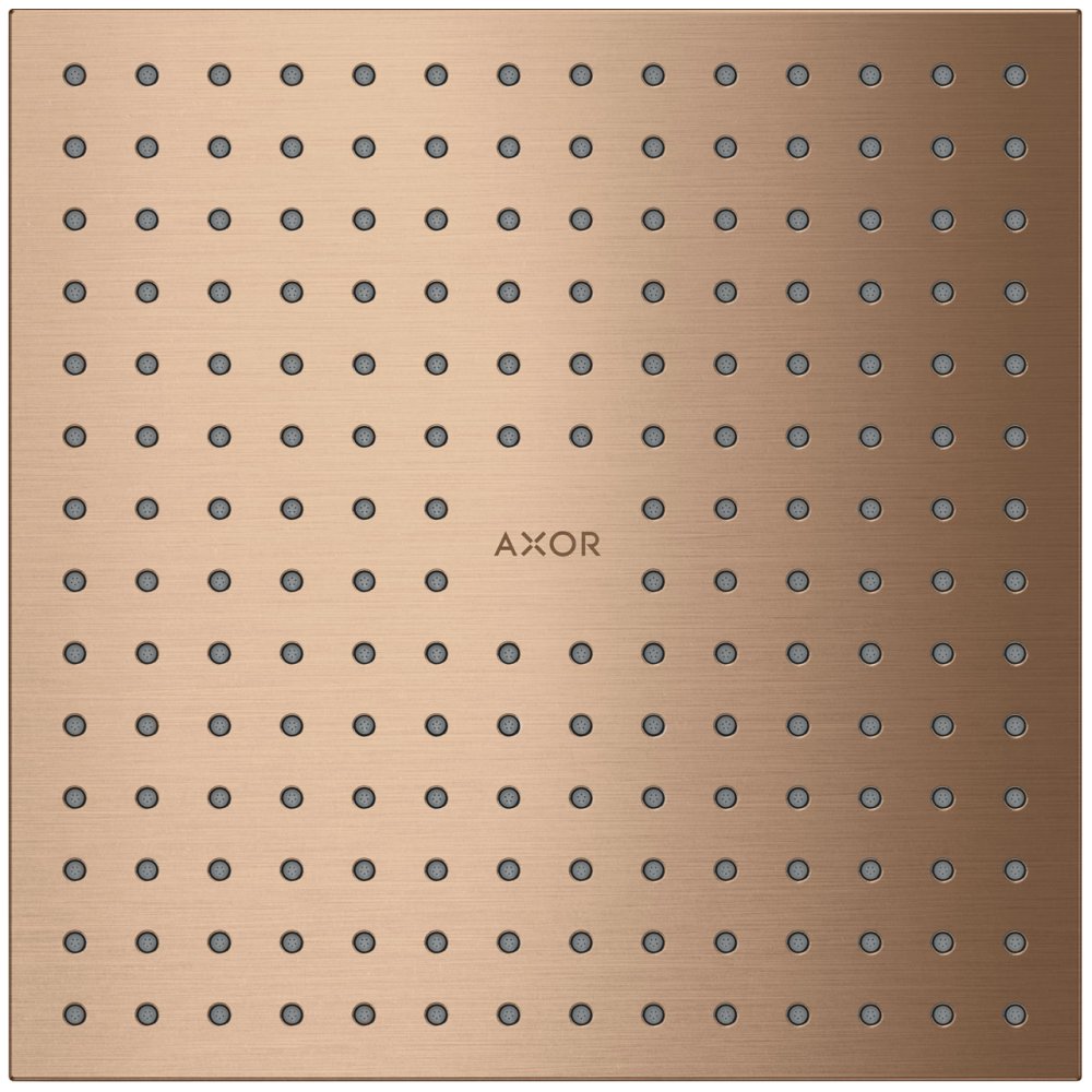 Верхний душ Axor ShowerSolutions, потолочный монтаж, 250x250 мм, 2 jet, 35313310, шлифованное красное золото