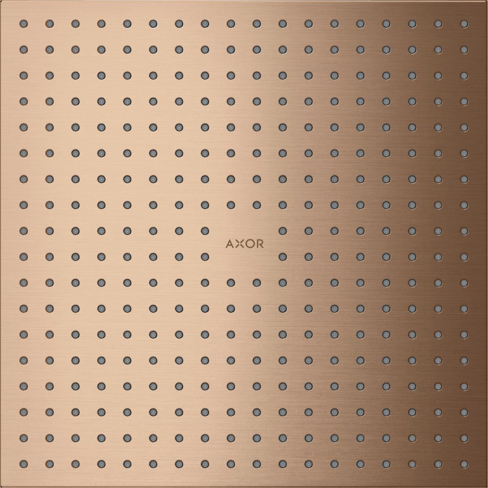 Верхний душ Axor ShowerSolutions, потолочный монтаж, 300x300 мм, 1 jet, 35317310, шлифованное красное золото