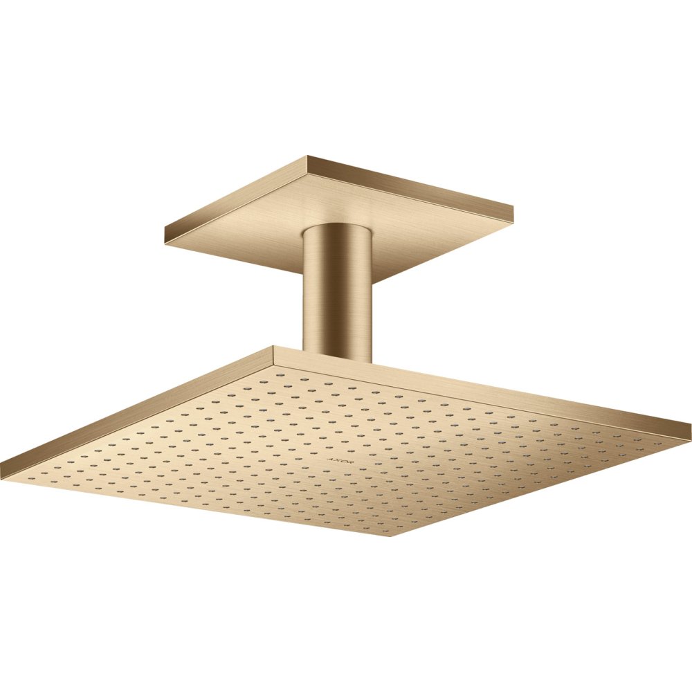 Верхний душ Axor ShowerSolutions, с потолочным подсоединением, 300x300 мм, 2 jet, 35320140, шлифованная бронза