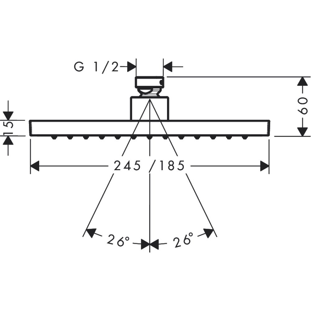 Верхний душ Axor ShowerSolutions, 245/185 1jet, 35373140, шлифованная бронза