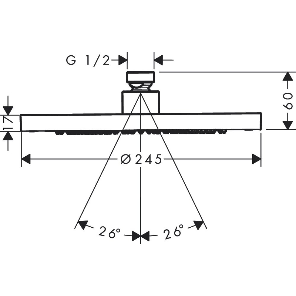 Верхний душ Axor ShowerSolutions, 245 1jet, EcoSmart+, 35389820, шлифованный никель