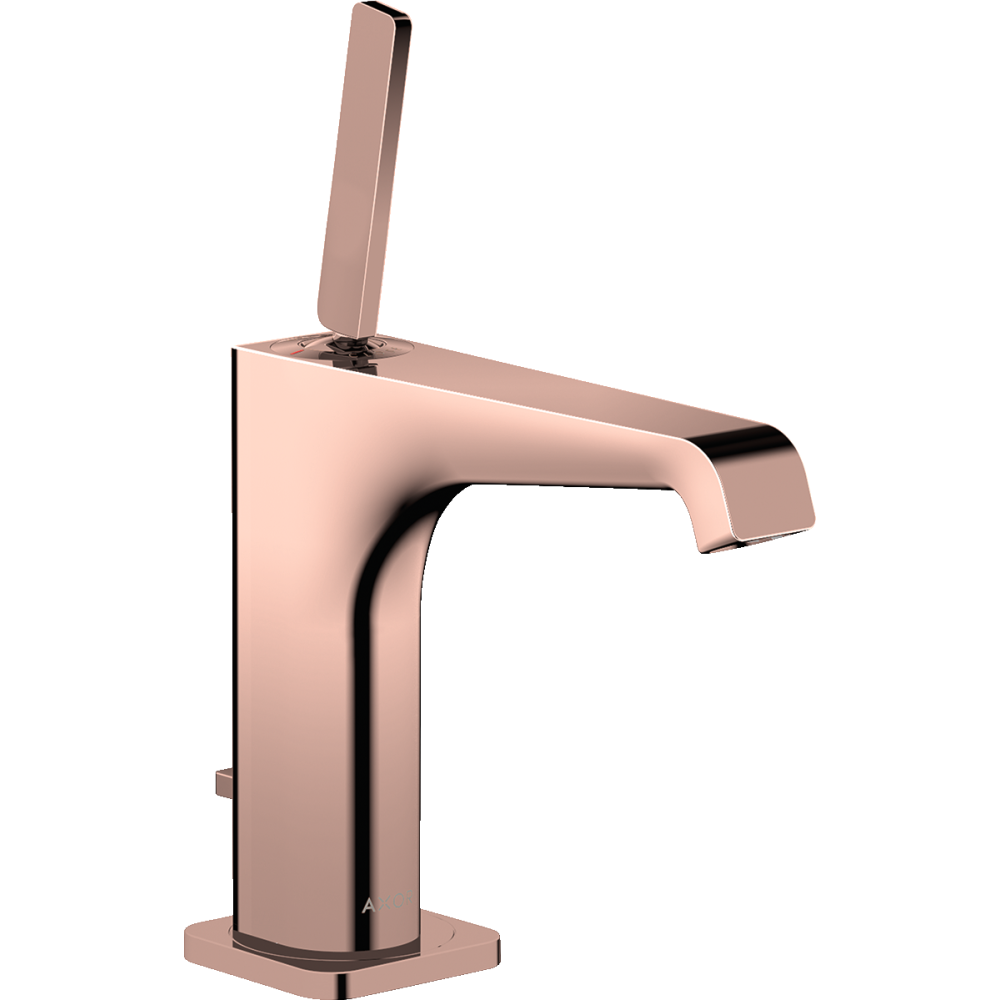 Смеситель для раковины Axor Citterio E, 130, однорычажный, со сливным гарнитуром, 36100300, полированное красное золото 