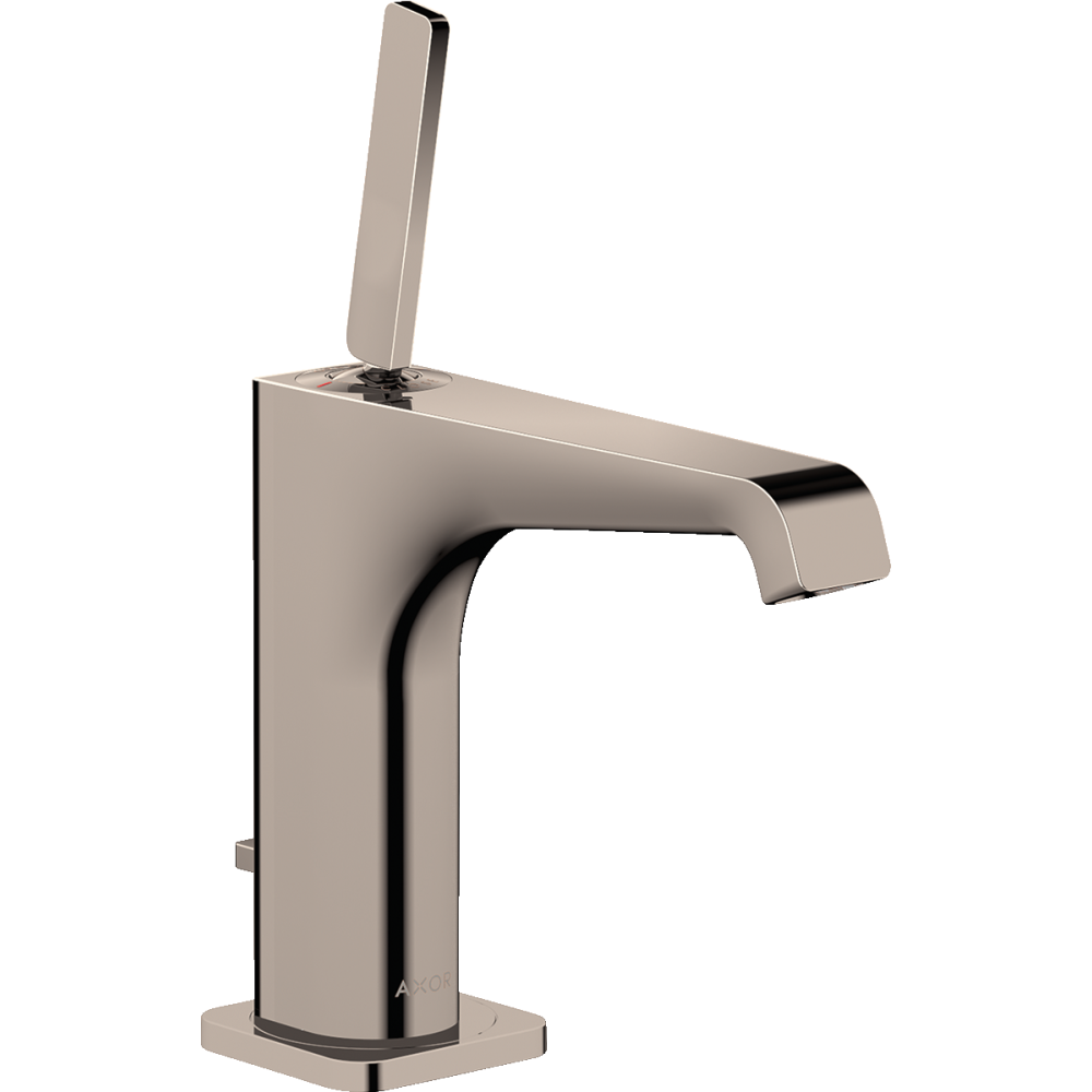 Смеситель для раковины Axor Citterio E, 130, однорычажный, со сливным гарнитуром, 36100830, полированный никель
