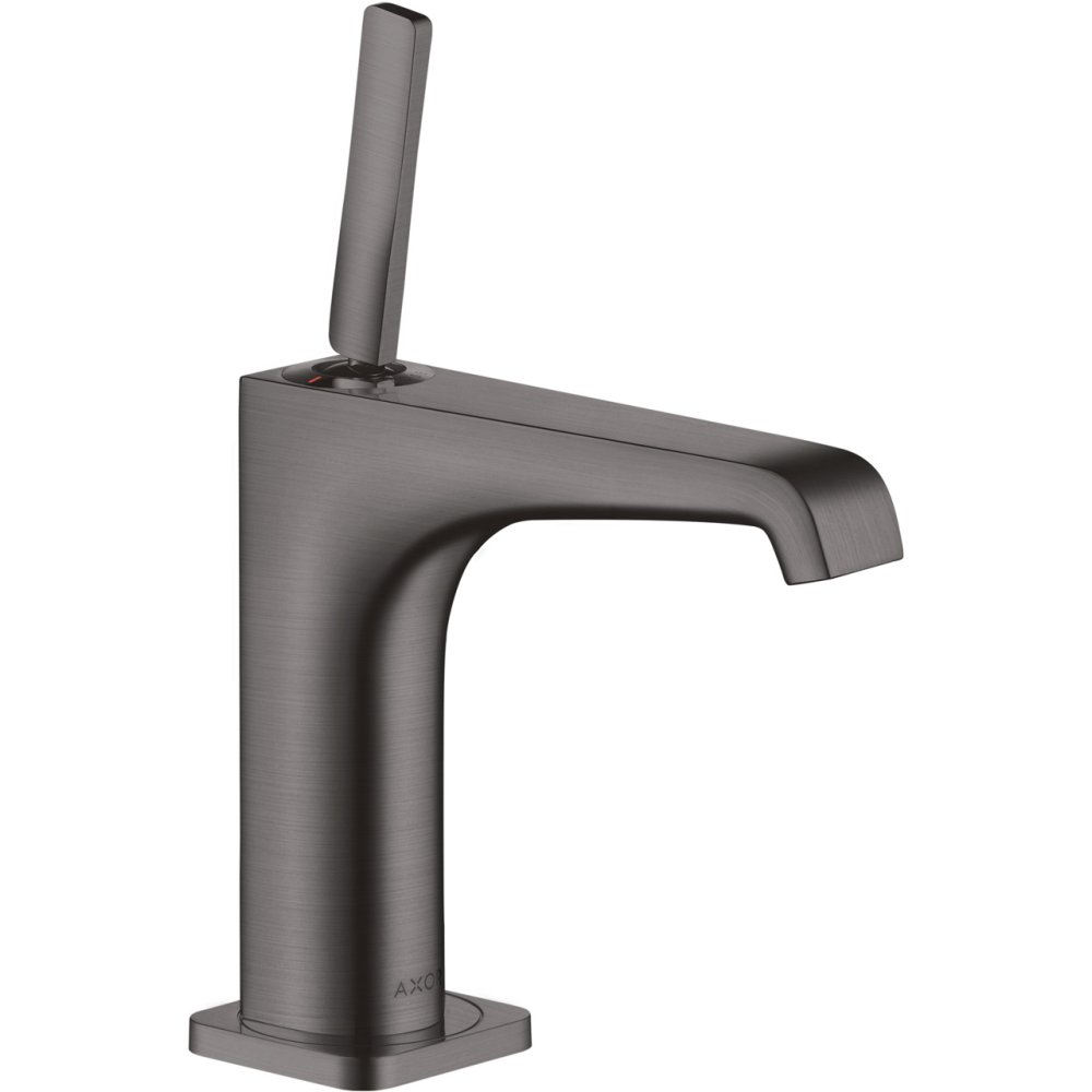 Смеситель для раковины Axor Citterio E, 130, однорычажный, с незапираемым сливным набором, 36101340, шлифованный черный хром 