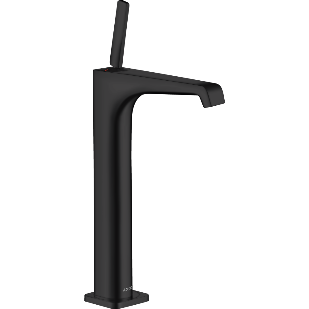 Смеситель для раковины Axor Citterio E, однорычажный, 250, для накладной раковины, с незапираемым сливным набором, 36104670, матовый черный