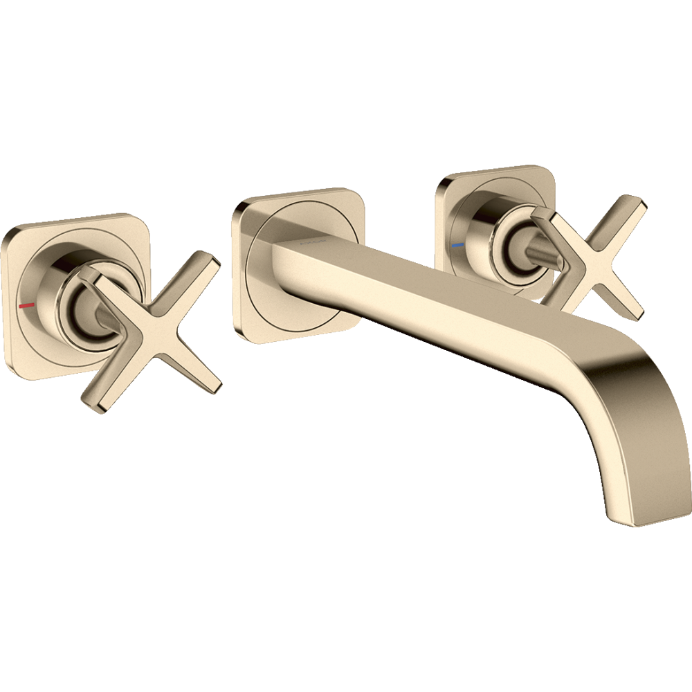 Смеситель для раковины Axor Citterio E, скрытого монтажа, с изливом 220 мм, на 3 отверстия, с отдельными розетками, 36107830, полированный никель