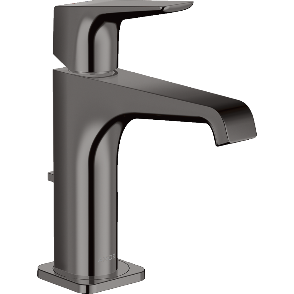 Смеситель для раковины Axor Citterio E, 130, однорычажный, с рычаговой рукояткой, со сливным гарнитуром, 36110330, полированный черный хром 