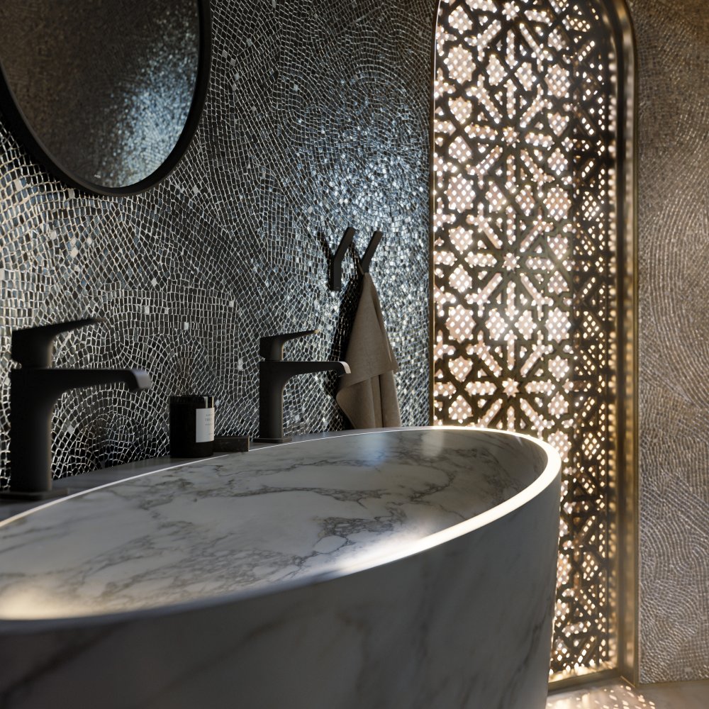 Смеситель для раковины Axor Citterio E, однорычажный, 130, с рычаговой рукояткой, со сливным гарнитуром, 36110670, матовый черный