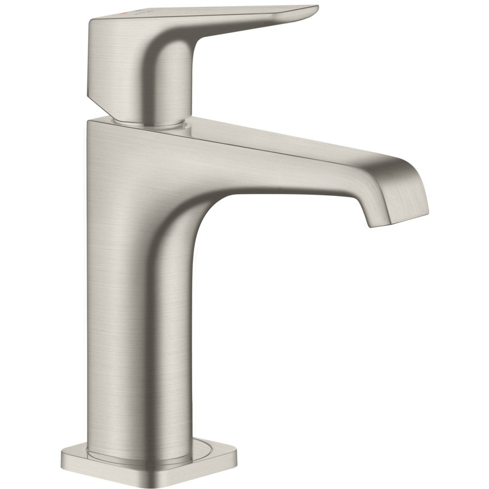 Смеситель для раковины Axor Citterio E, 130, однорычажный, с рычаговой рукояткой, с незапираемым сливным набором, 36111800, сталь