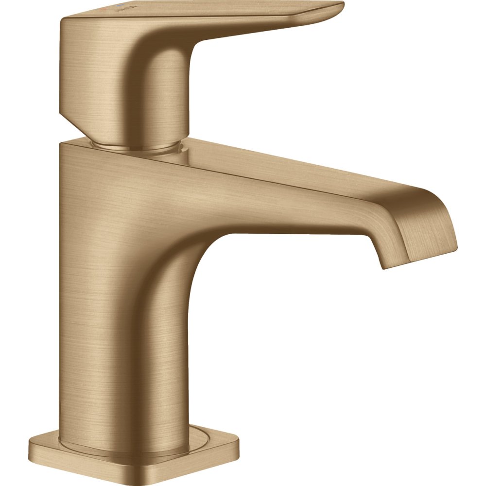Смеситель для гостевой раковины Axor Citterio E, 90, однорычажный, с рычаговой рукояткой, с незапираемым сливным набором, 36112140, шлифованная бронза