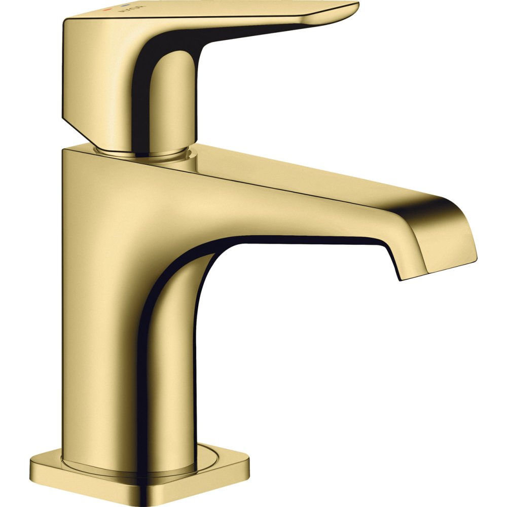 Смеситель для гостевой раковины Axor Citterio E, 90, однорычажный, с рычаговой рукояткой, с незапираемым сливным набором, 36112930, полированная медь