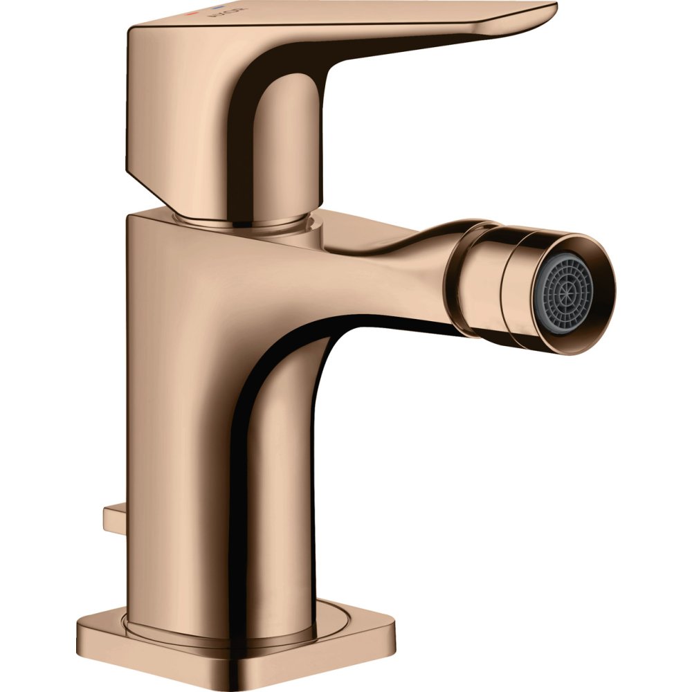 Смеситель для биде Axor Citterio E, однорычажный, со сливным гарнитуром, 36121300, полированное красное золото 