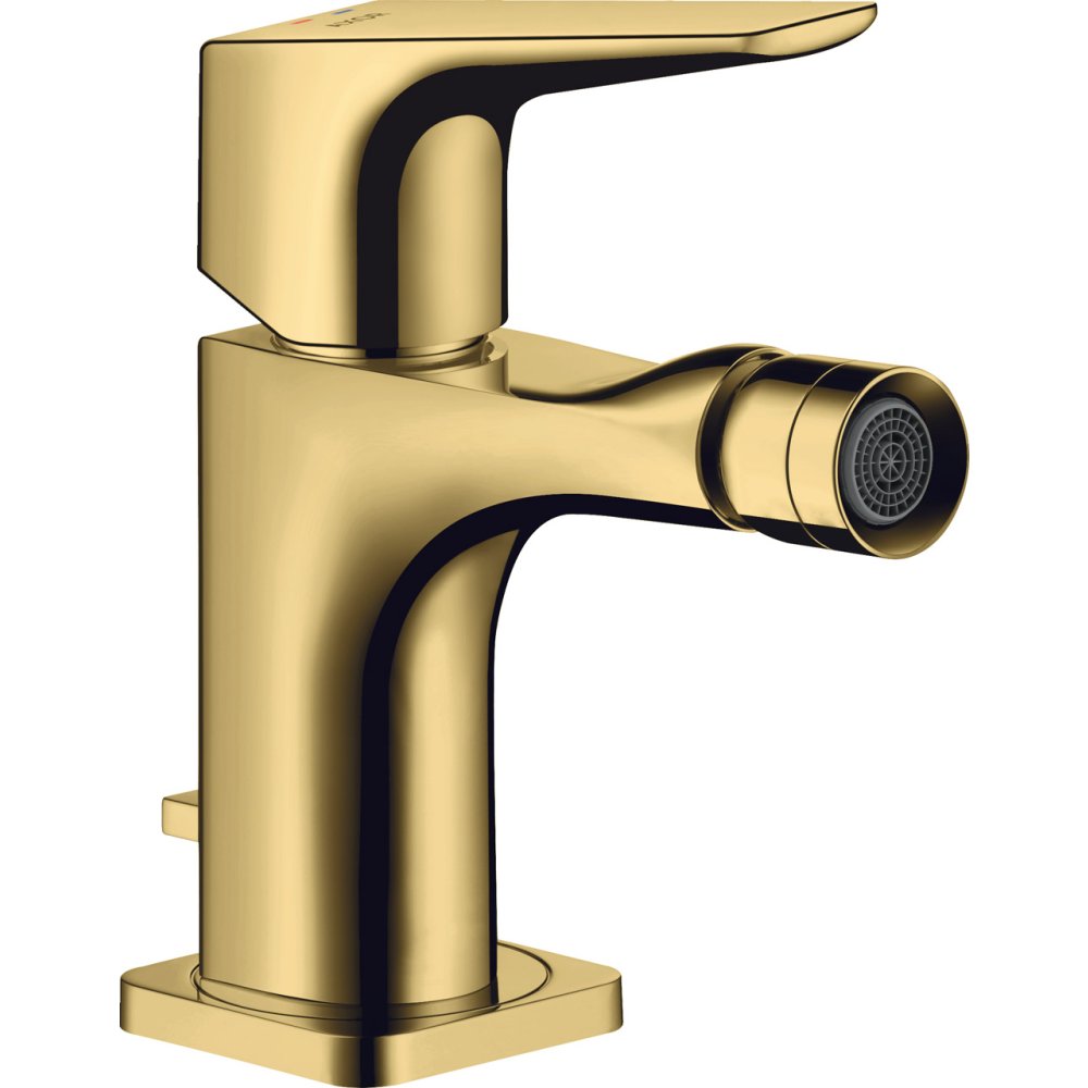 Смеситель для биде Axor Citterio E, однорычажный, со сливным гарнитуром, 36121990, полированное золото