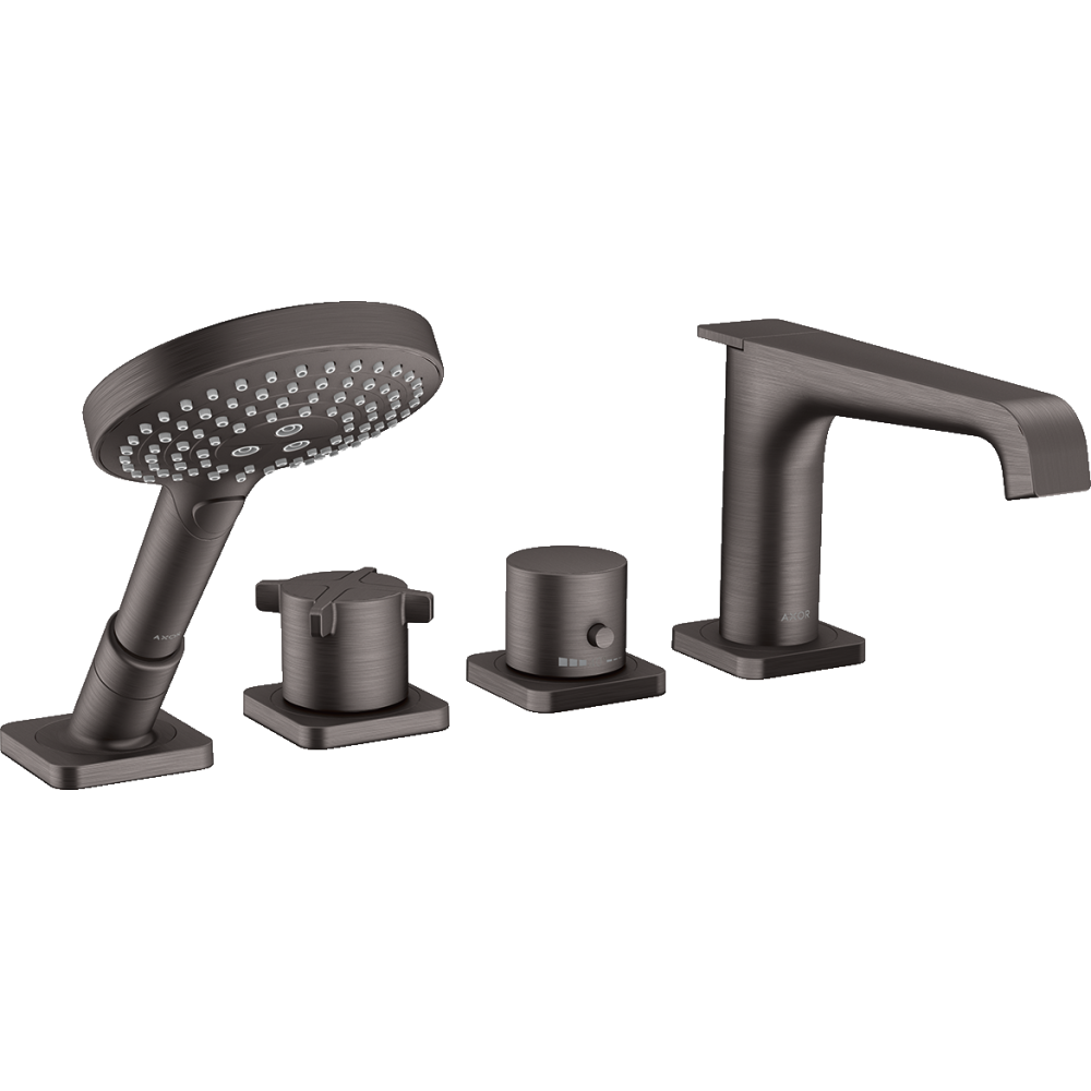 Термостат на край ванны Axor Citterio E, на 4 отверстия, 36411340, шлифованный черный хром 