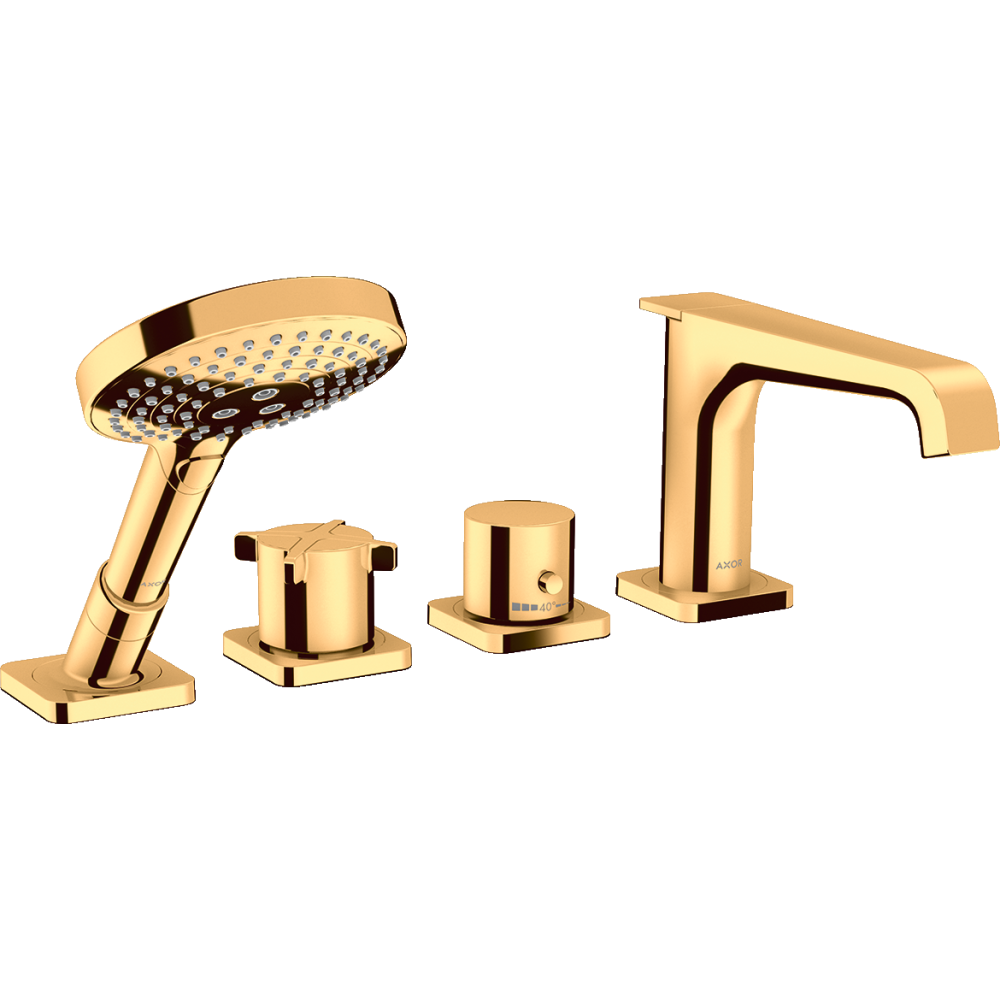 Термостат на край ванны Axor Citterio E, на 4 отверстия, 36411990, полированное золото