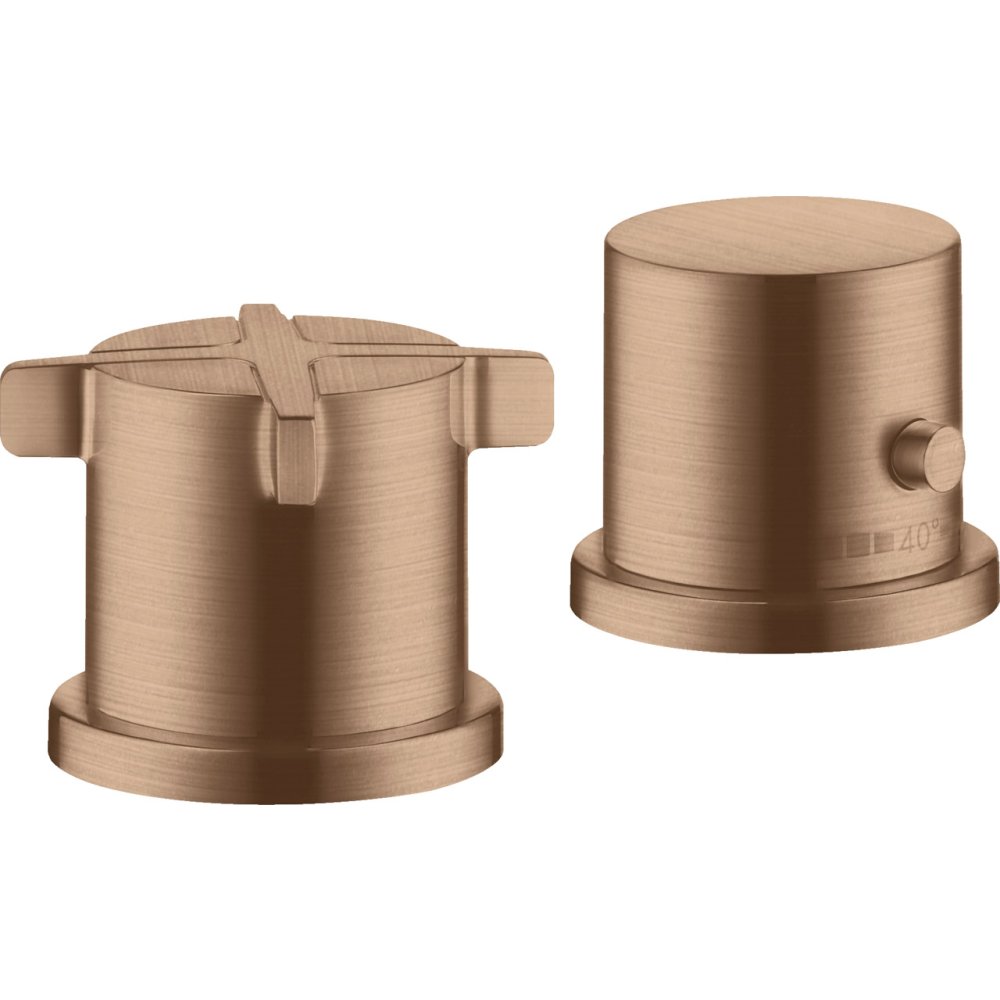 Термостат на край ванны Axor Citterio E, на 2 отверстия, 36412310, шлифованное красное золото