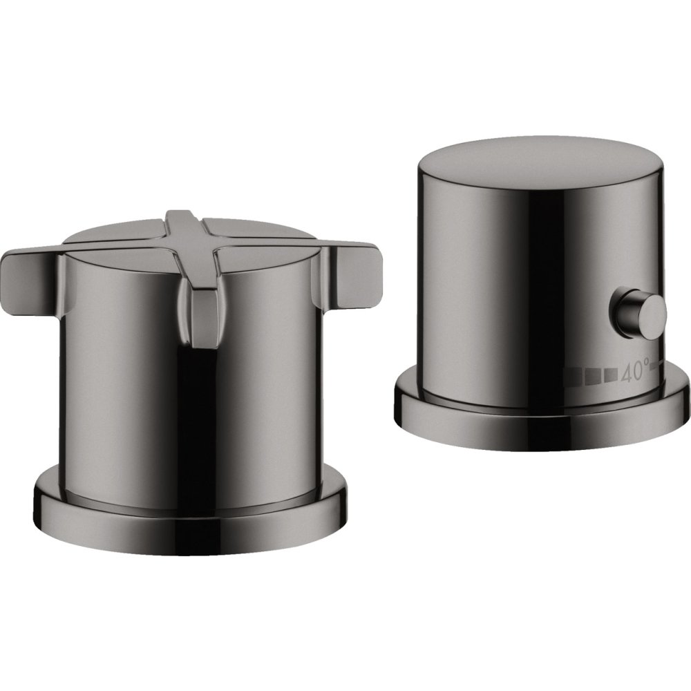 Термостат на край ванны Axor Citterio E, на 2 отверстия, 36412330, полированный черный хром 