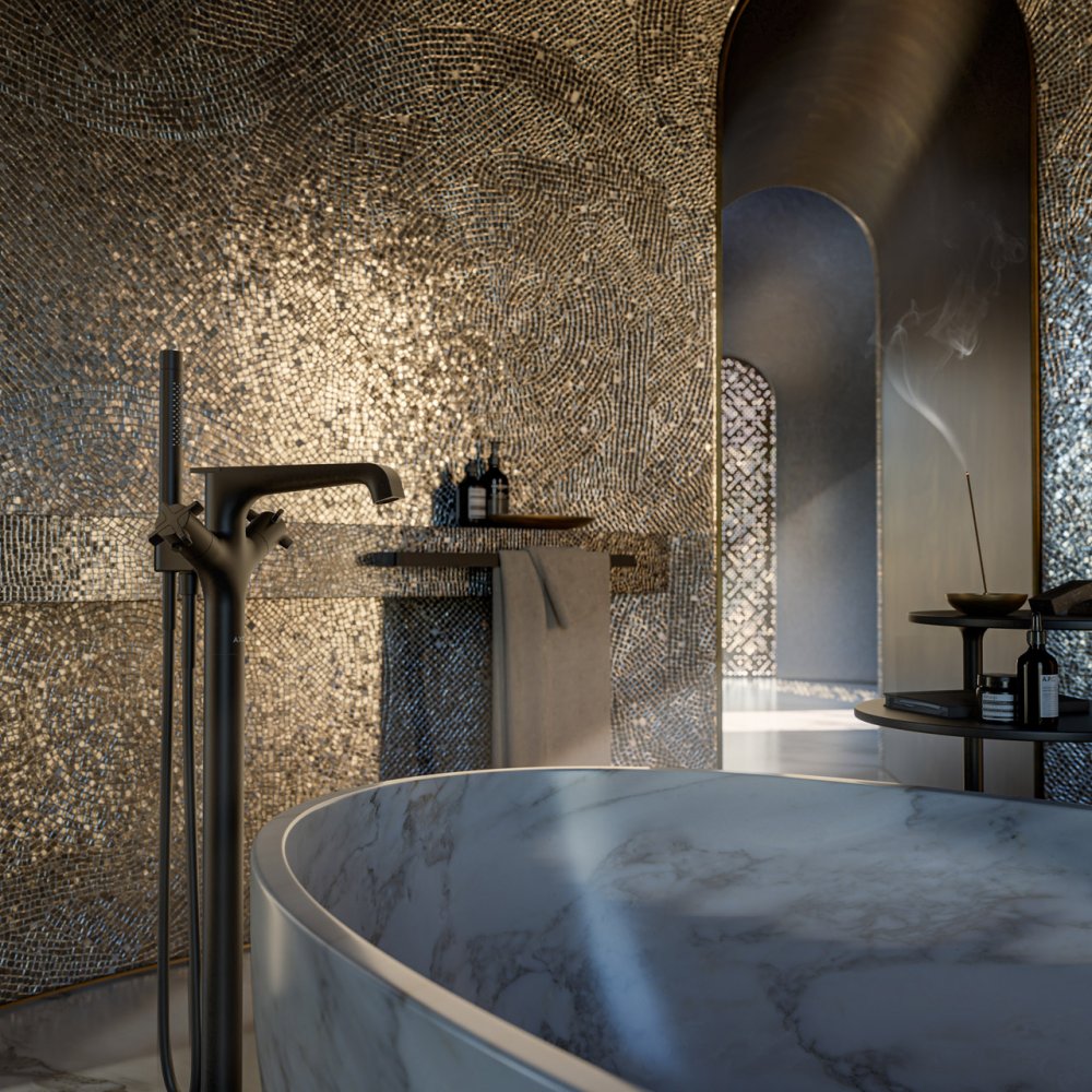 Термостат для ванны Axor Citterio E, напольный, 36416330, полированный черный хром 