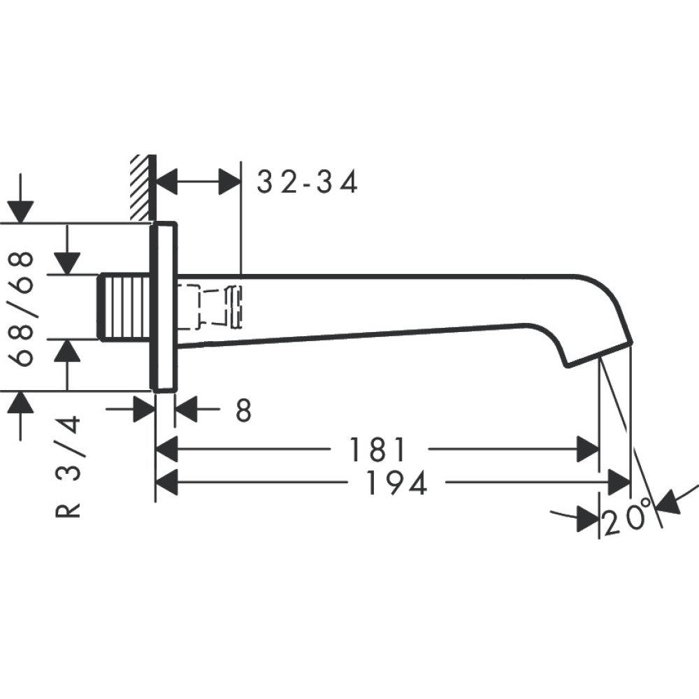 Излив на ванну Axor Citterio E, 36425330, полированный черный хром 