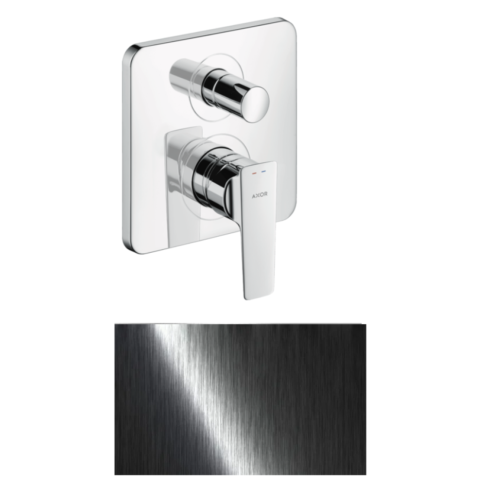 Смеситель для ванны Axor Citterio E, однорычажный, скрытого монтажа, 36455340, шлифованный черный хром 