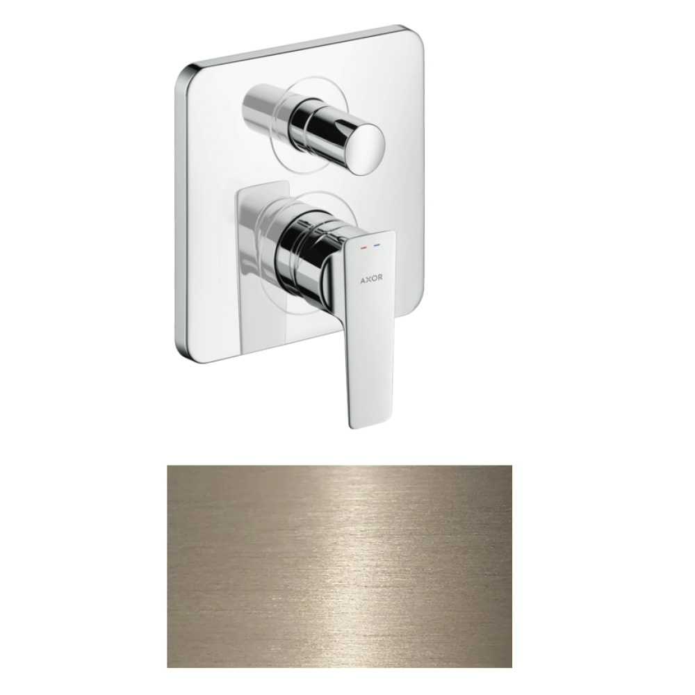 Смеситель для ванны Axor Citterio E, однорычажный, скрытого монтажа, 36455820, шлифованный никель