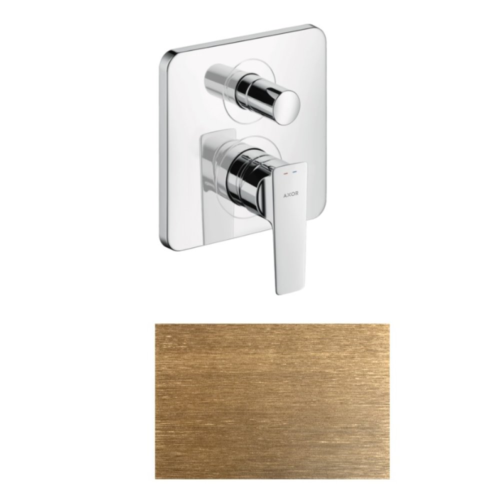 Смеситель для ванны Axor Citterio E, однорычажный, скрытого монтажа, со встроенной защитной комбинацией EN1717, 36457140, шлифованная бронза