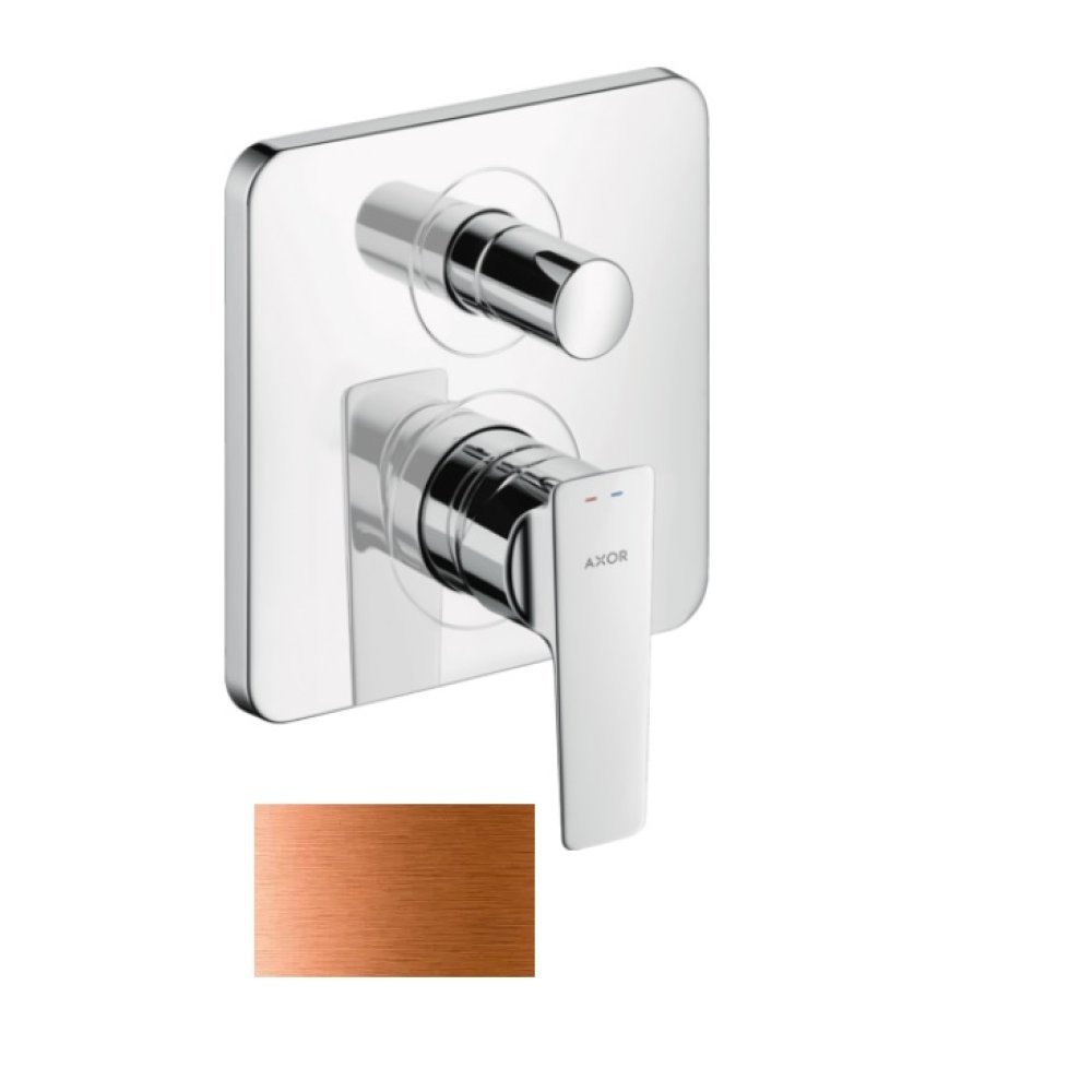 Смеситель для ванны Axor Citterio E, однорычажный, скрытого монтажа, со встроенной защитной комбинацией EN1717, 36457300, полированное красное золото 