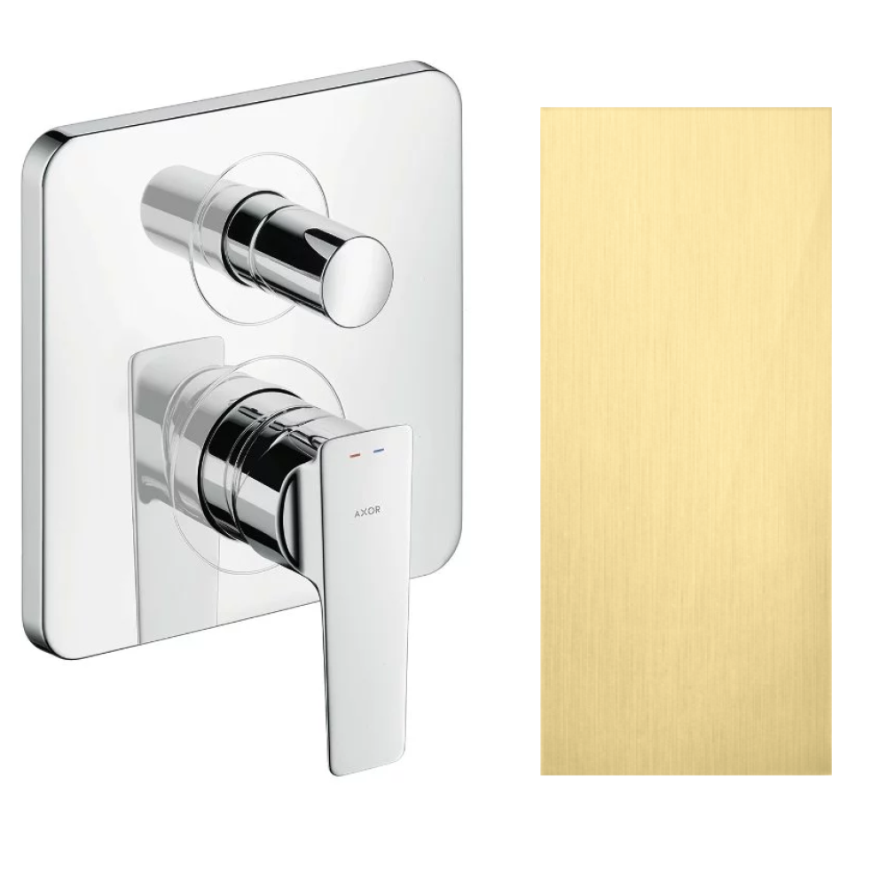 Смеситель для ванны Axor Citterio E, однорычажный, скрытого монтажа, со встроенной защитной комбинацией EN1717, 36457950, шлифованная медь