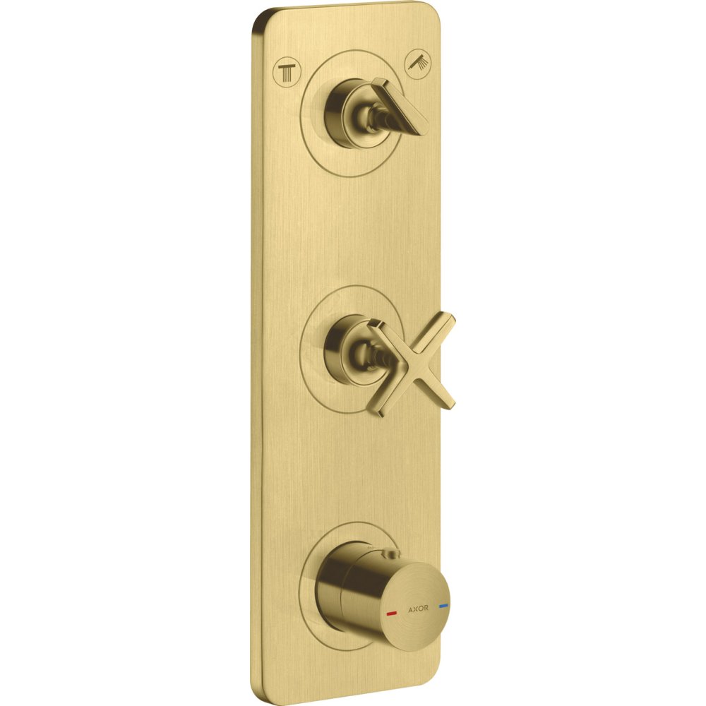 Термостат Axor Citterio E, 380/120, для 2 потребителей, скрытого монтажа, с панелью, 36703950, шлифованная медь