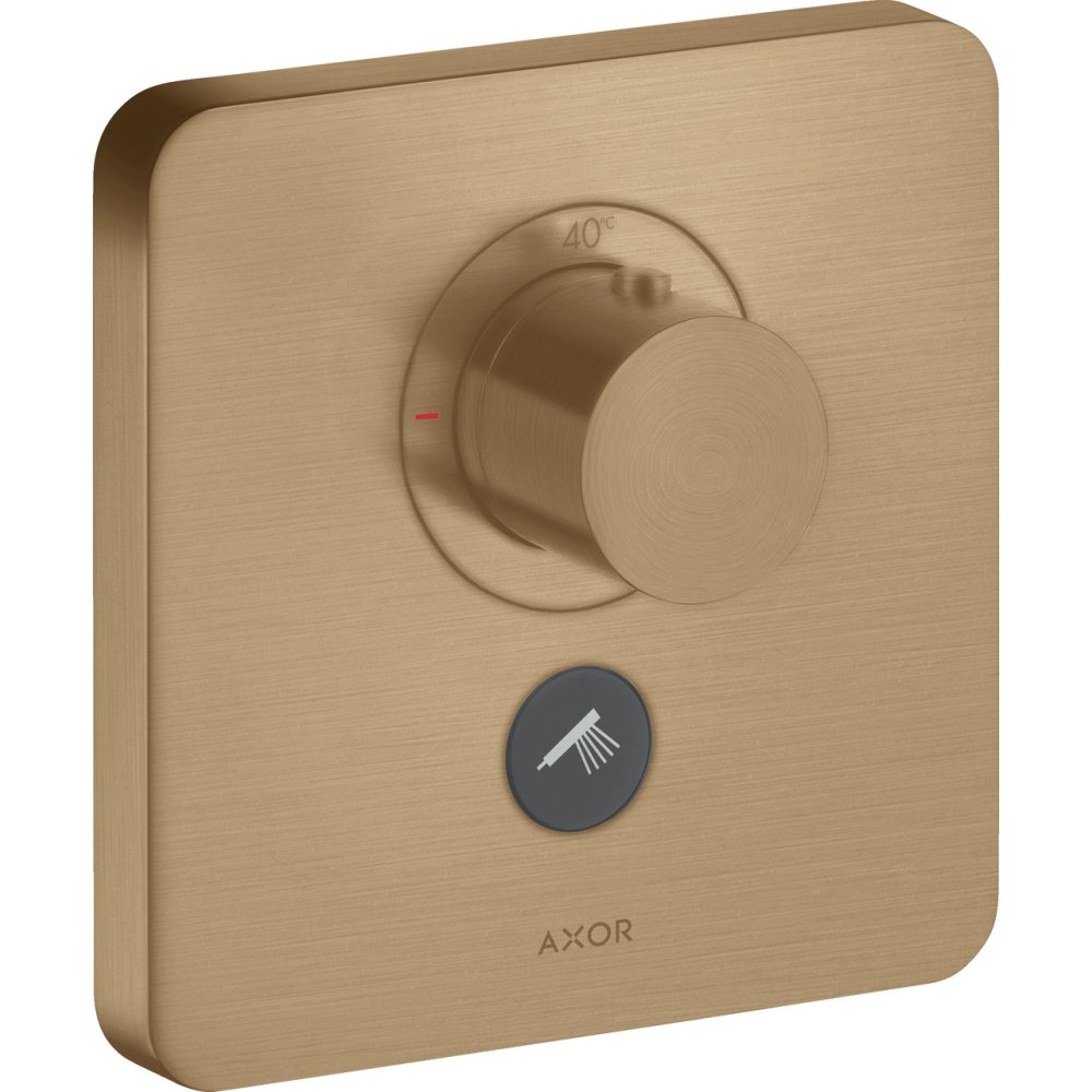 Термостат Axor ShowerSelect, для 1 потребителя, с клапаном для ручного душа, скрытого монтажа, softsquare, 36706140, шлифованная бронза