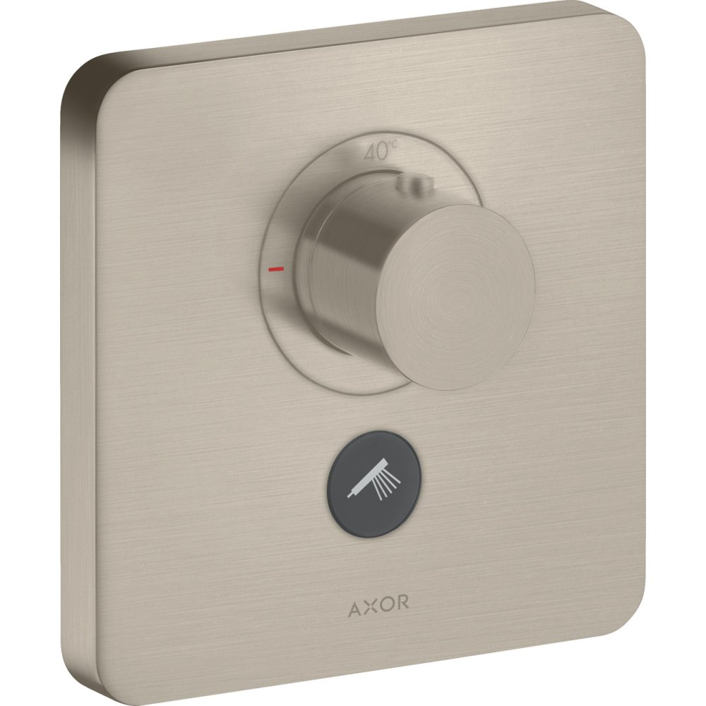 Термостат Axor ShowerSelect, для 1 потребителя, с клапаном для ручного душа, скрытого монтажа, softsquare, 36706820, шлифованный никель