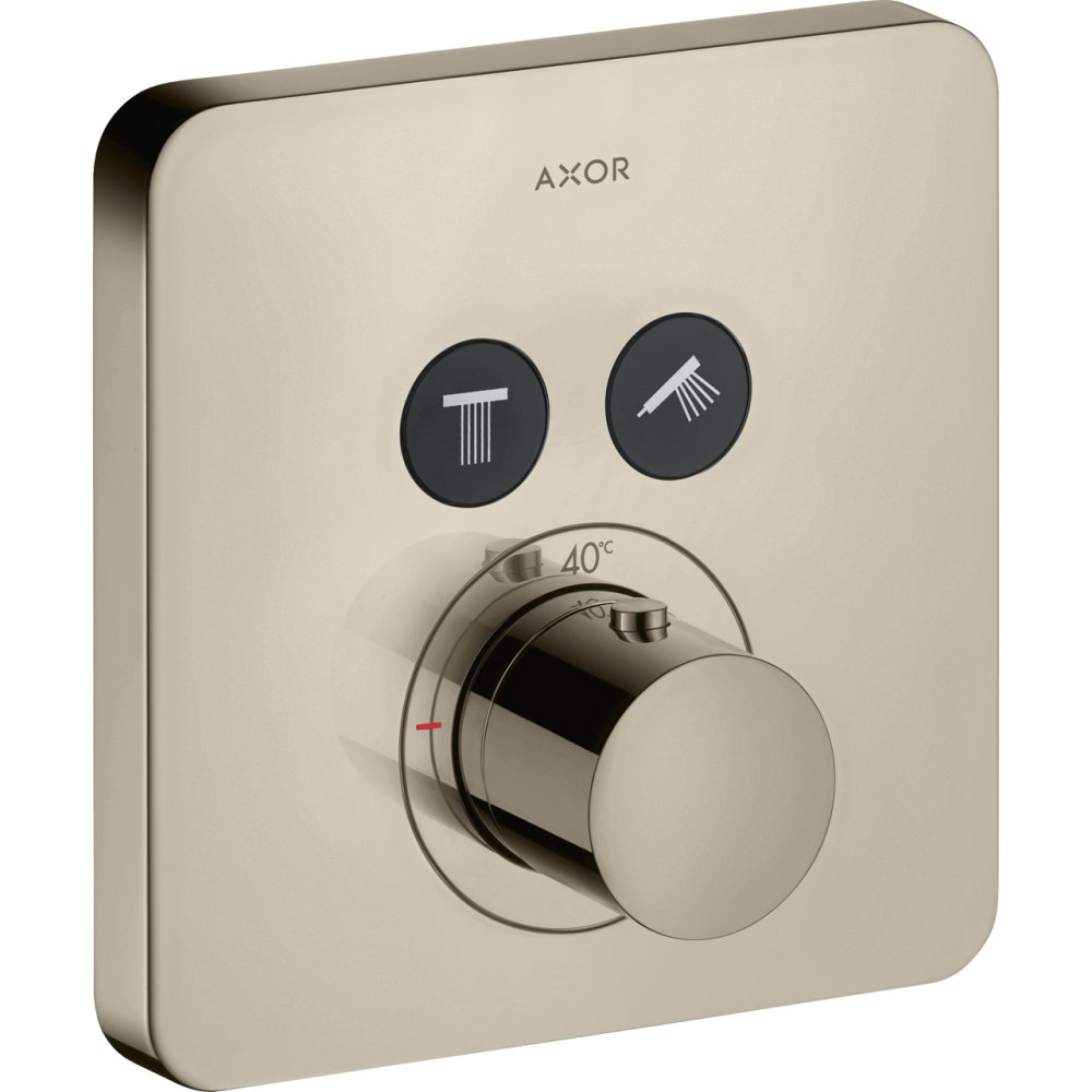 Термостат Axor ShowerSelect, для 2 потребителей, скрытого монтажа, softsquare, 36707830, полированный никель