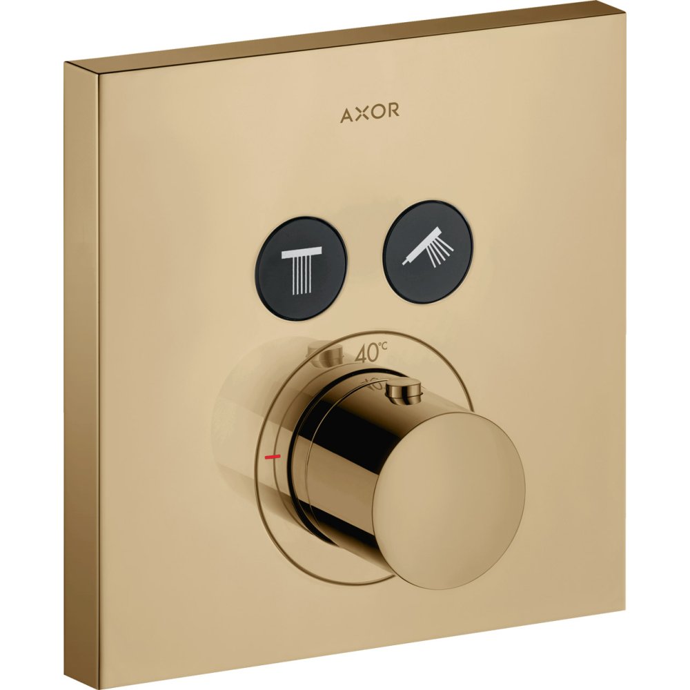 Термостат Axor ShowerSelect, для 2 потребителей, скрытого монтажа, квадратный, 36715130, полированная бронза